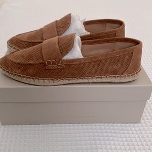 Marc Fisher Milla Dark Natural Espadrille Loafers size 9.5 New